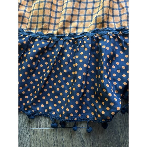 Pier1 imports Halloween Apron Orange Black White Polka Dot Spider Lace One Size - Picture 2 of 7